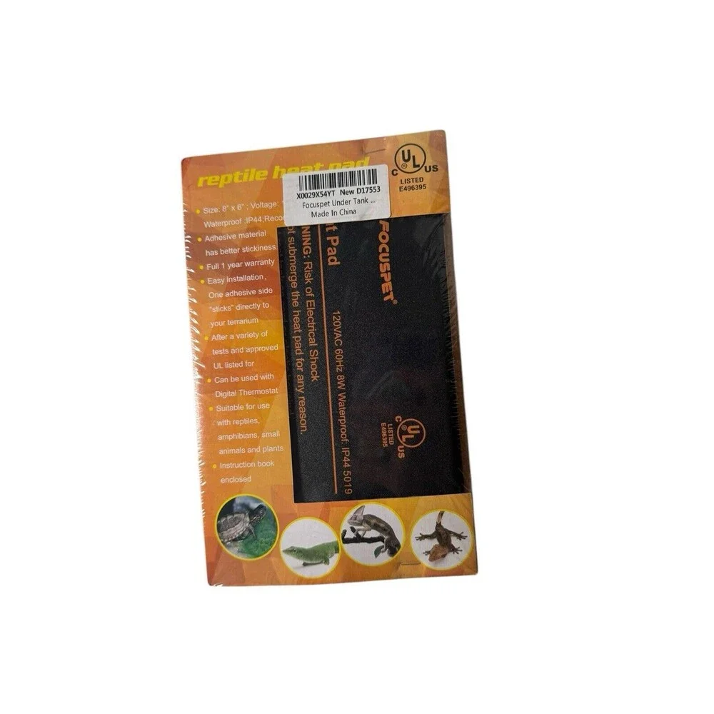 Focuspet Under Tank Heater, Reptile Heating Pad 6''x 8'' Waterproof UTH Heat Mat